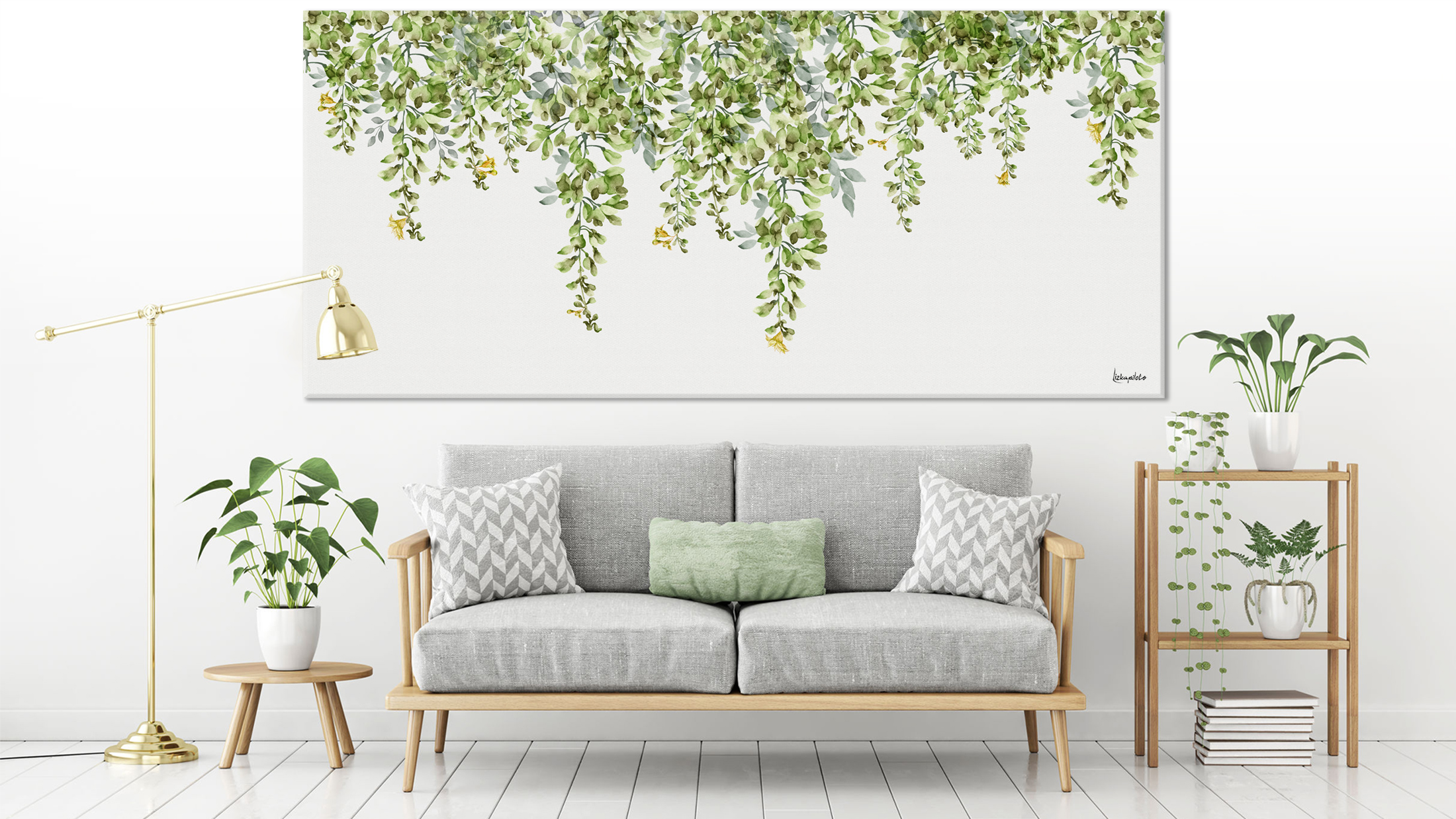 תמונה לסלון של טבע ועלים ירוקים